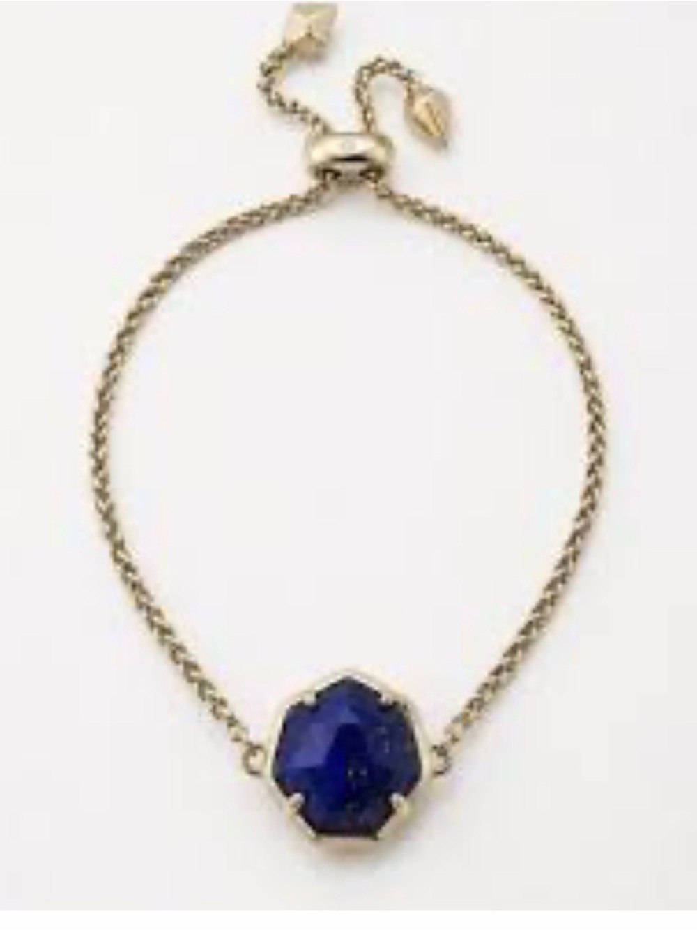 NEW NWT Kendra Scott Cynthia navy cat eye  gold tone  Bracelet slider clasp 💕